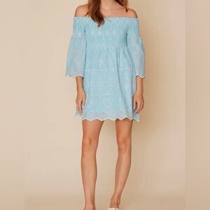Like New - Moda Posa Light Blue Cotton Eyelet Dress (XS)
